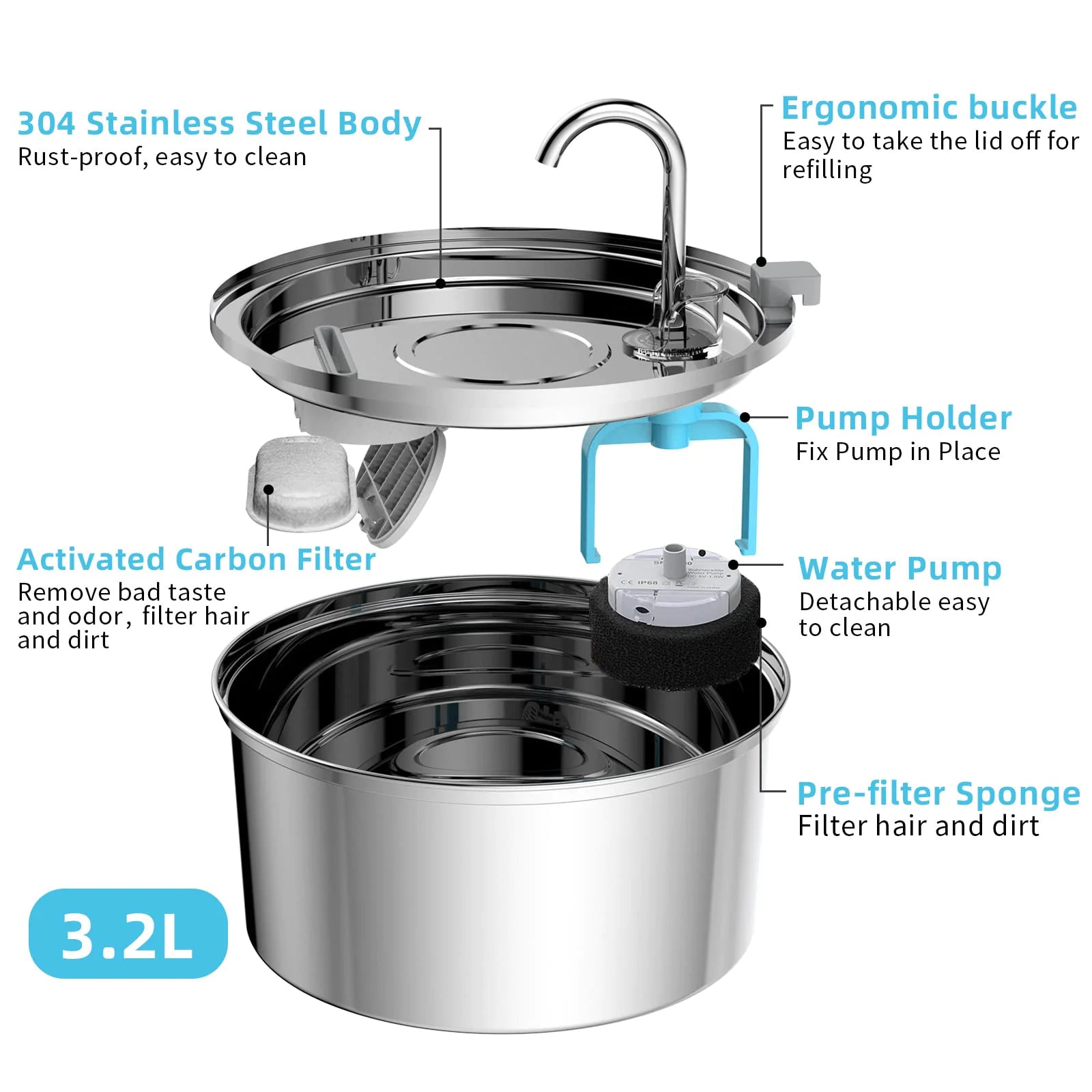 Stainless Steel Water Dispenser - Automatic Fountain