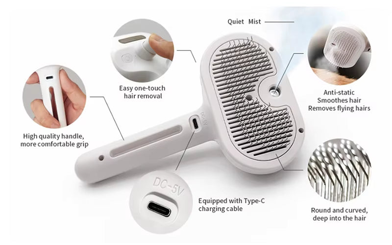 Pet Spray Grooming Brush