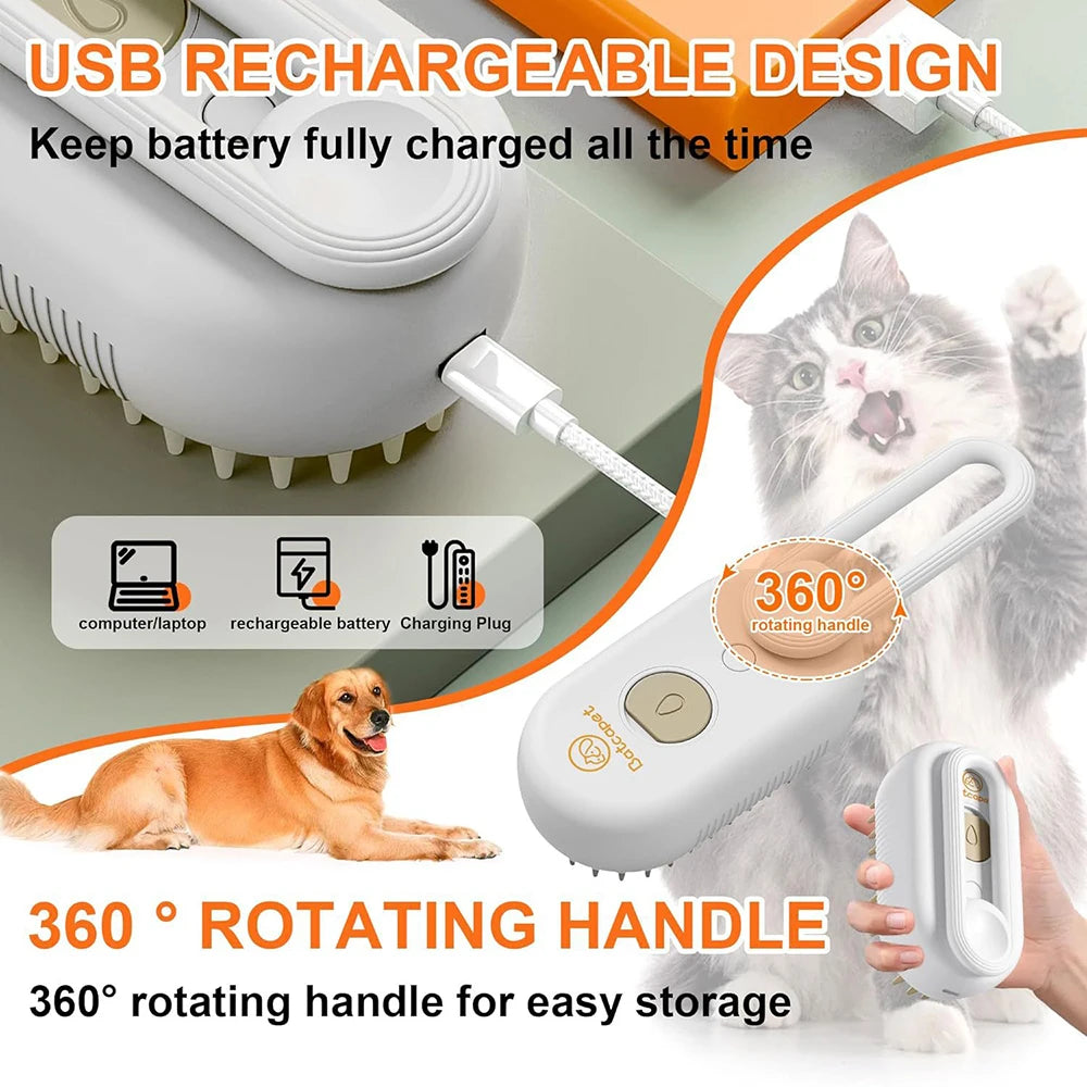 3-in-1 Steam Pet Brush