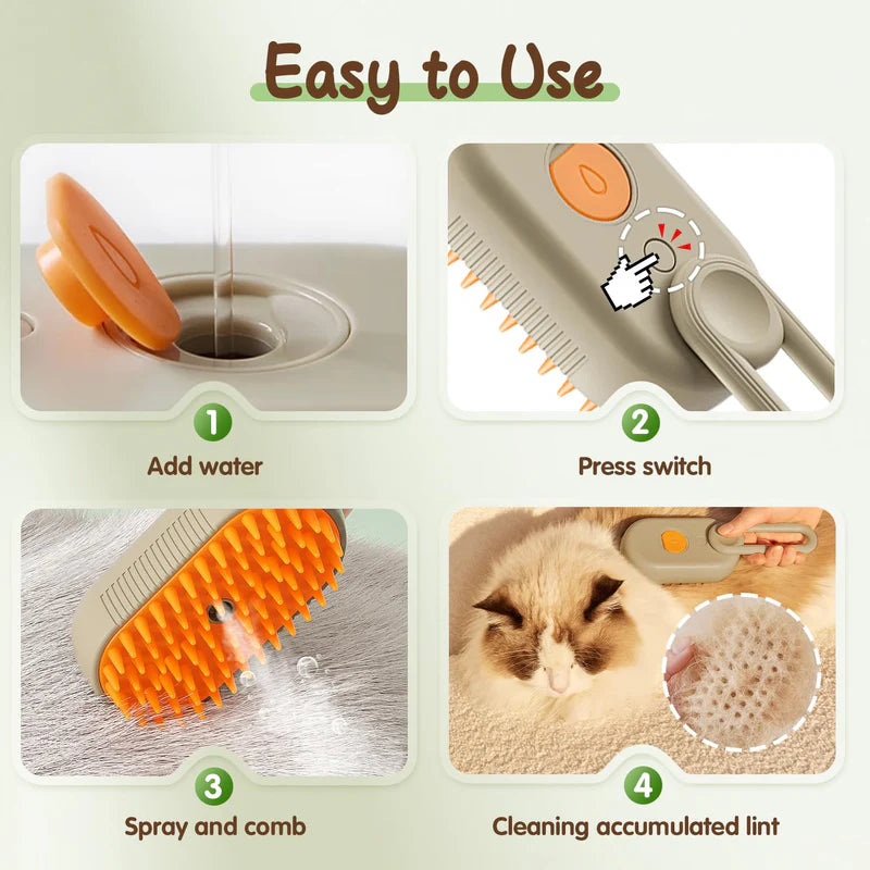 3-in-1 Steam Pet Brush